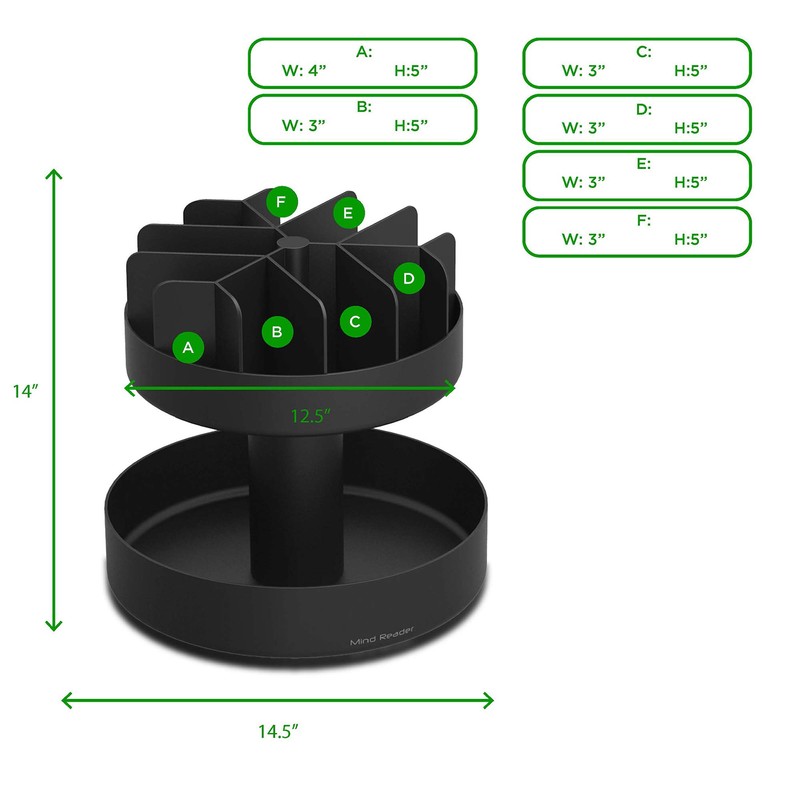 Mind Reader SNACKCAR Supreme Snack organizer, 14 x 14.5 Round,