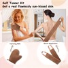 Fokmuaex 2-in-1 Self Tanner Applicator Kit with Back Applicator｜Hypoallergenic Microfiber