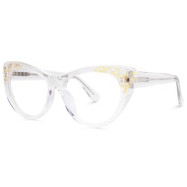 Zeelool Women's Stylish Cat Eye Glasses Frame with Clear Lens Pamela VFP0165-03 Crystal