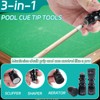 VortecSys Premium Pool Cue Tip Tools, 3-in-1 Billiard Cue Tip