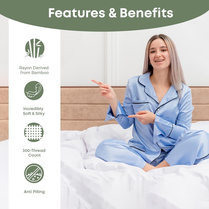 Linenwalas Organic Bamboo Only Flat Sheet - 100% Natural Softest