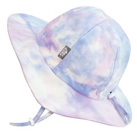 Jan & Jul Grow-with-Me Cotton Flapper Sun Hat for Babies and Children, Cotton Candy Tie-Dye