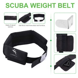 UXELY Scuba Weight Belt, Diving Weight Belt for Freediving, Neoprene Diving, Diving, Weight Belt with Stainless Steel Buckle and Adjustable Webbing (Black)