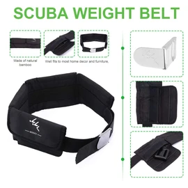 UXELY Scuba Weight Belt, Diving Weight Belt for Freediving, Neoprene Diving, Diving, Weight Belt with Stainless Steel Buckle and Adjustable Webbing (Black)