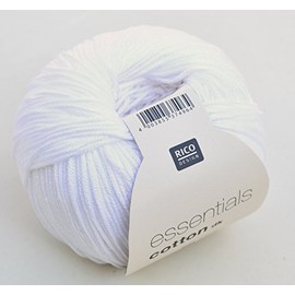 Rico Essentials Cotton DK Farbe 80 - Weiß Baumwollgarn zum Stricken Und Häkeln