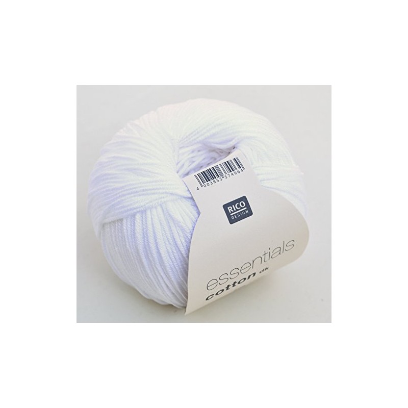 Rico Essentials Cotton DK Farbe 80 - Weiß Baumwollgarn zum