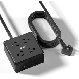 Regleta Multicontacto 8 en 1 SUPERDANNY TP-FG4U4S, 1.5 m, 4 tomas + 4 USB (2 C), con protección