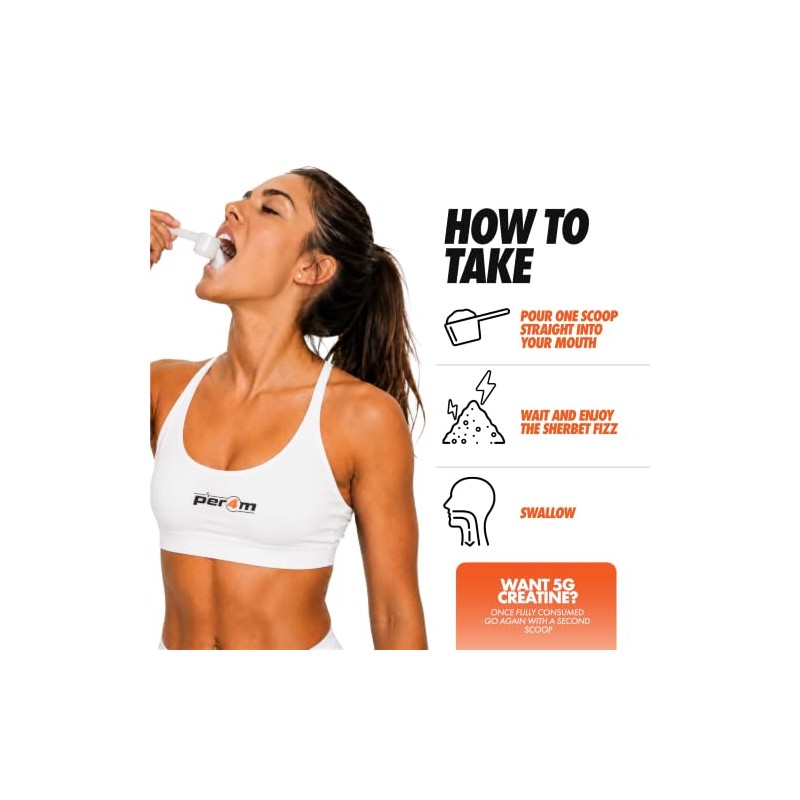 Per4m Creatine Sherbet No Water Required Dry Scoop 5g of