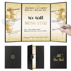 Farewell Guest Book Alternative Farewell Party Decorations Farewell Gifts for Coworkers Friends Black Gold We Will Miss You Signature Board Graduation Party Decorations Going Away Gift for Men Women
