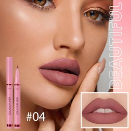 Hxssll Mauve Brown Liquid Lip Liner Stain, 24 Hour Longwear Matte Lip Tint Liner, Waterproof Transfer-proof Lip Lipstick Lip Liner, All Day Stay Lip Stain 04#