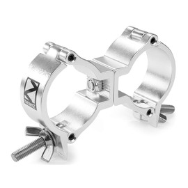 beamz BC50100D Truss Clamp Swivel Coupler 100kg Capacity - Double Truss Clip, Slimline Design, Heavy-Duty Clamps for Truss Rigging and Lighting, Ideal for Professional Stage and Event Setups
