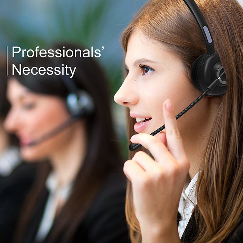 Call Center Headset Noise Cancelling Comfortable Adjustable Bluetooth Headset with