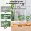 77L Glass Measuring Cup, [Insulated handle, V-Shaped Spout], High Borosilicate
