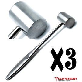 Dental Mead Mallet Bone Implant Surgical Sinus Lift Osteotomes Hammer 3 Pieces Instruments