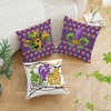Mardi Gras Throw Pillow Covers 18x18 Set of 4 Fleur