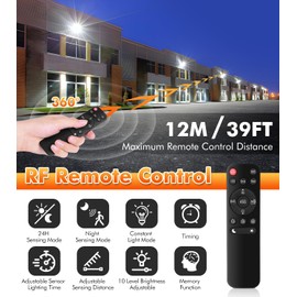 MEIKEE Security Lights with Motion Sensor 60W 5640 Lumen Dimmable 12m PIR Detection Floodlights Button & Remote Adjustable IP66 Waterproof Outdoor Lights for Garden Corridor Entrance Backyard