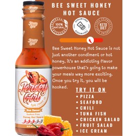 Jersey Girl (Bee Sweet Honey Hot Sauce) Scorpion & Ghost Pepper / 5 oz Bottle/No Sodium/Salt Free/Pack of 2