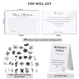 Murrilome Share a Memory Cards – 30PCS Memory Card for Celebration of Life, Graduation, Wedding, Retirement, Going Away Party and Funeral Keepsake (4" x 6")