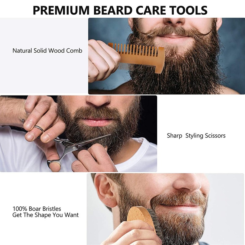 Beard Grooming Kit, 10 in 1 Beard Growth Kit with