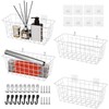 4PCS Hanging Wall Basket Wire Storage Baskets, White Wire Basket