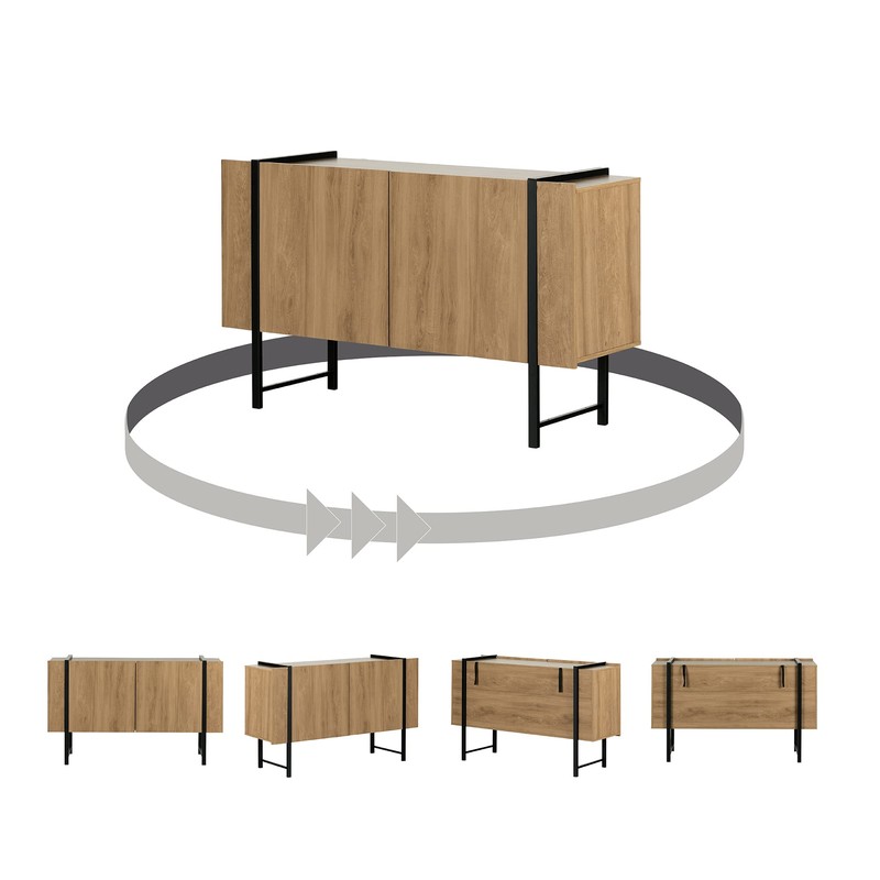 South Shore Mezzy 2-Door Sideboard, Light Walnut