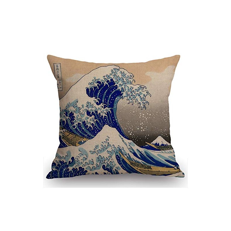 Swono Hokusai The Great Wave Throw Pillow Case Cushion Cover