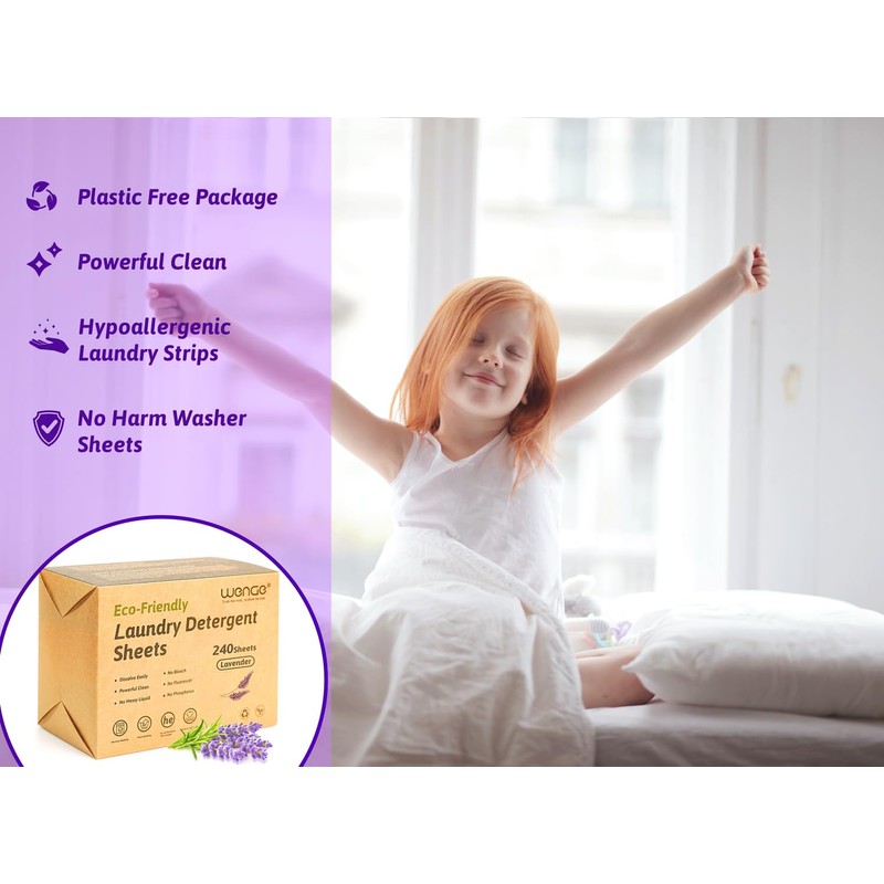 Wenge Eco-friendly Laundry Detergent Sheets - 240 Plastic-Free, Hypoallergenic Liquidless