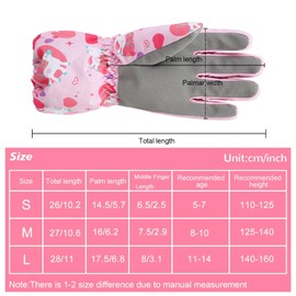 Jupsk Kids Winter Ski Gloves Waterproof Anti Slip Fluffy Thermal Snowboard Unicorn Gloves for Children Girls and Boys Age 5-7