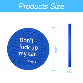 8sanlione 2 Pack Car Cup Holder Coasters, 2.75 Inch Non-Slip PVC Insert Cup Coaster, Anti-Scratch Auto Cup Mats for Women Men, Vehicle Interior Accessories Universal for Car, SUV, Truck (D Blue/2PCS)