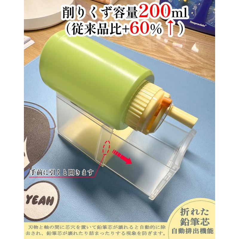 Pencil Sharpener, Manual, Compatible with Large Diameter 0.2 - 0.5