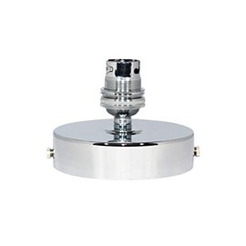 Chrome Ceiling Rose Light Pendant Fitting Flat Ceiling Pendant Light Fitting Modern B22 40W Lamp Holder (Chrome)