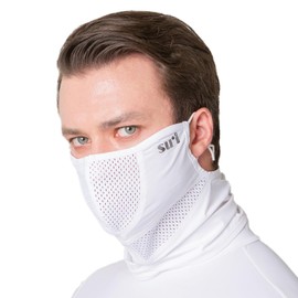 SUIGOLF KOREA (Type H) UV Sun Protection Balaclava Half Face Mask - for Hiking, Running, Cycling & Outdoor Sports (H-5 White, Medium)