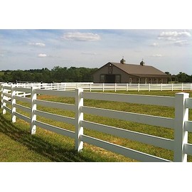 Vinyl Fence Warehouse - 4 Rail Vinyl Ranch Post & Cap (Line Post/Cap)