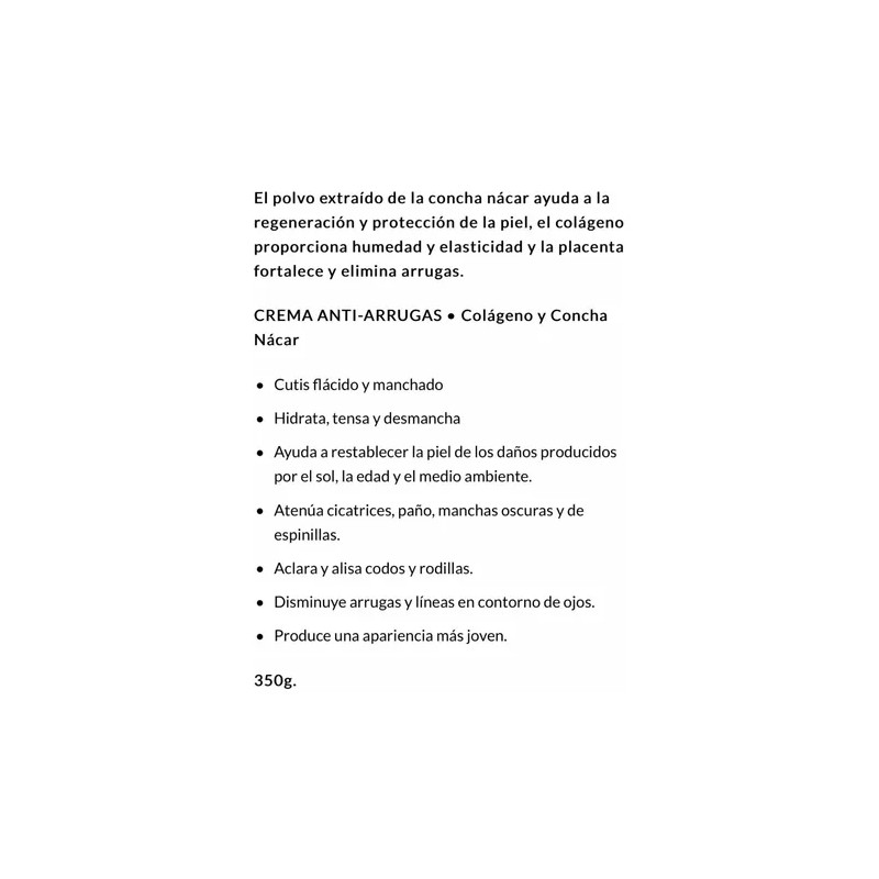 Crema Colágeno Y Concha Nácar 350 Gr. Florigan.