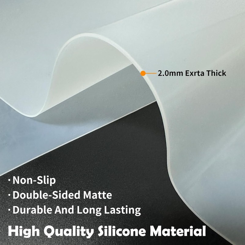 2 Pack 47.3"x23.6" Silicone Kitchen Counter Mats, 2MM Thick Heat