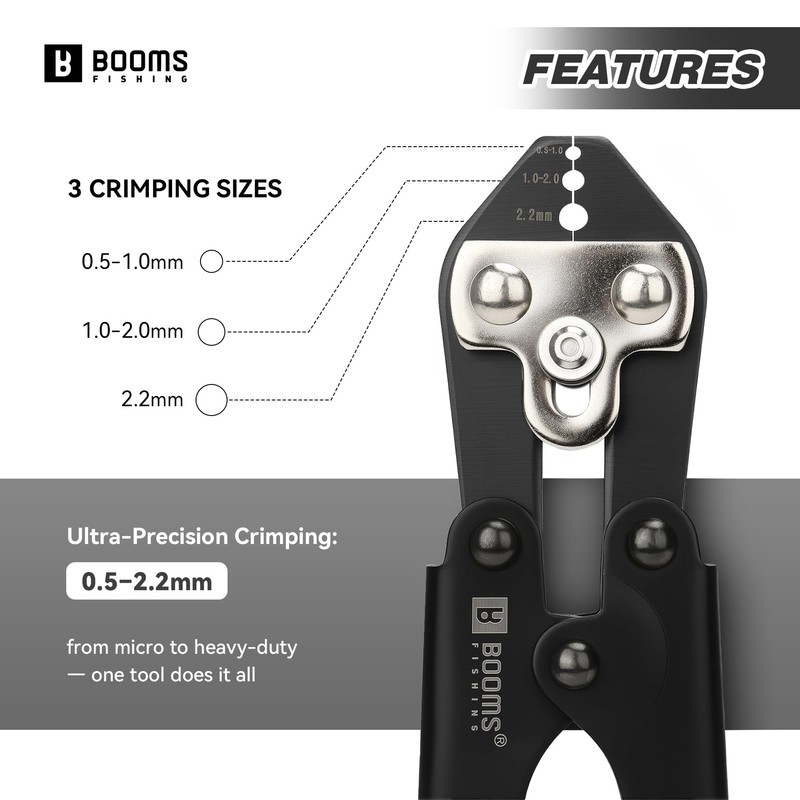 Booms Fishing Crimping Pliers Kit: 8.8in Crimper Tool for Wire