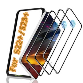 SURFCUZ [3 Pack] Screen Protector For Galaxy S22 Plus/S23 Plus(6.7 Inch) [Tempered Glass] [Japan Glass with 9H Hardness] Fingerprint Unlock with Installation Frame HD Clear Screen Protector