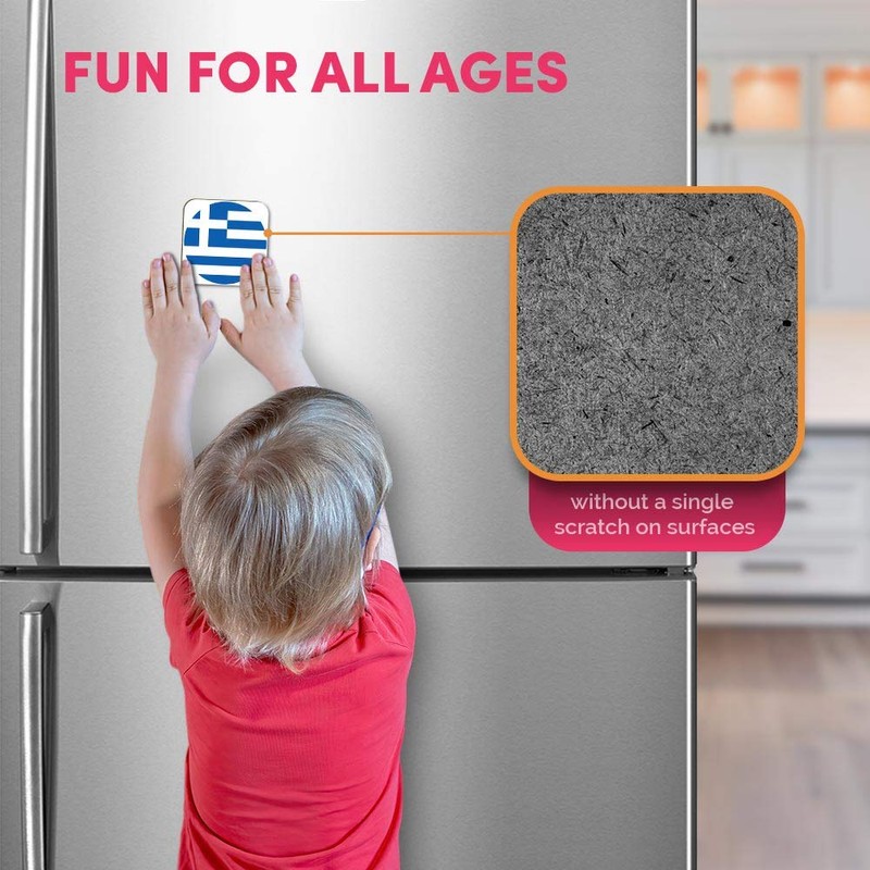 1 x Square MDF Fridge Magnet - Greece Greek Flag