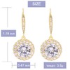 18K Gold Plated Dangle Earrings for Women with Brilliant Round