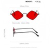 WDZAYXC Diamon Fashion Sunglasses with Metal Frame, UV400 Protection, black/red