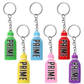 XiangSKY Prime Keychain Bottle 6 Pack Keyring Drink Bottle Keychain for Bags, Wingmirrors, Keysets and More for Men and Women, Ideal for Gift