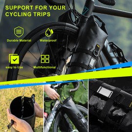 Desing Wish 4.5L 2 Piece Fork Bags Bicycle Waterproof Bicycle Bag Front Wheel with Versatile Holder Rolltop Bicycle Frame Bag Bike Bicycle Bag for MTB Road Bike Ebikes Gravel Bike Accessories