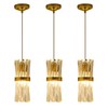 Ken & Ricky Pendant Lights Kitchen Island Gold 3 Pack,Crystal