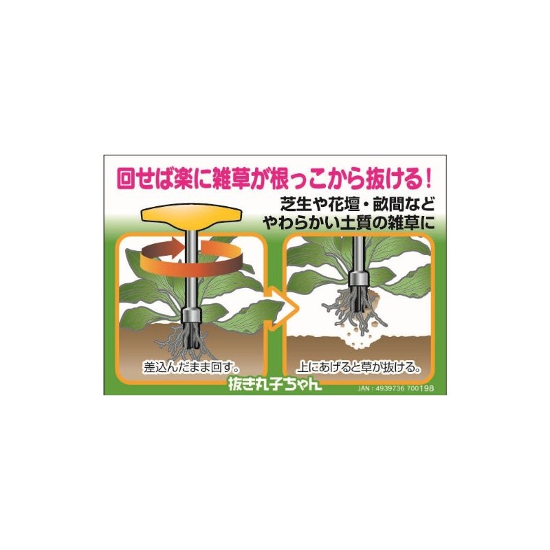 Maruko-chan soft soil weed remover (Simply rotating easily remove weeds