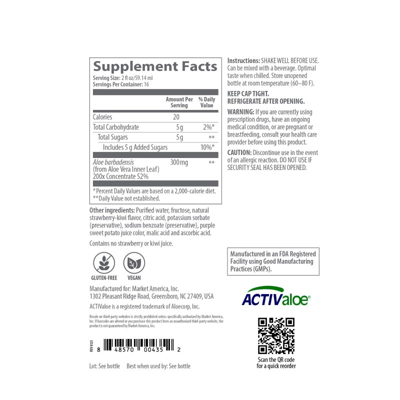 Ultimate Aloe - Pure Aloe Vera Juice Strawberry & Kiwi