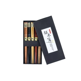 Heim Concept 5 Pair Organic Hardwood Japanese Reusable Wood Chopsticks - Natural