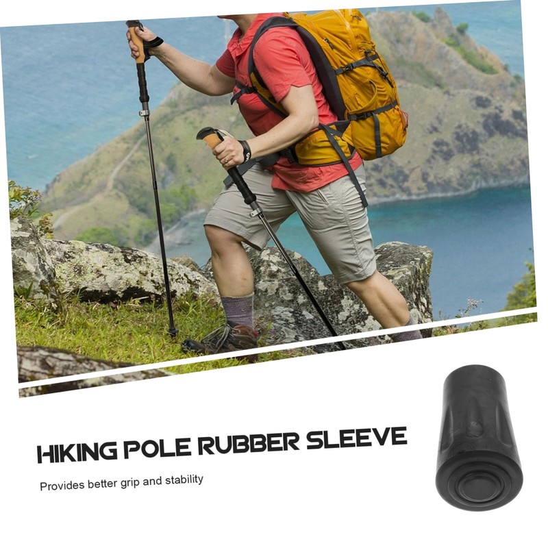 WHAMVOX 50pcs Rubber Tips for Trekking Poles Shock-Absorbing Wear-Resistant Covers
