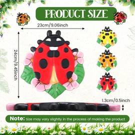Yalikop 3 Pcs Ladybug Stepping Stones Resin Decorative Stepping Stone Ladybug Outdoor Garden Decorations for Garden Patio Walkway Sculpture Yard Art