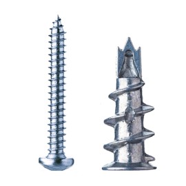 Metal Plasterboard Fixings Heavy-Duty Self Drilling Plasterboard Cavity Fixings Plasterboard Wall Plugs and Screws Dry Wall Anchor Screws for Concrete, Bricks, and Plasterboard Installation