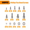 weideer 500Pcs Nut and Bolt Assortment Kit,M2 M2.5 M3 M4